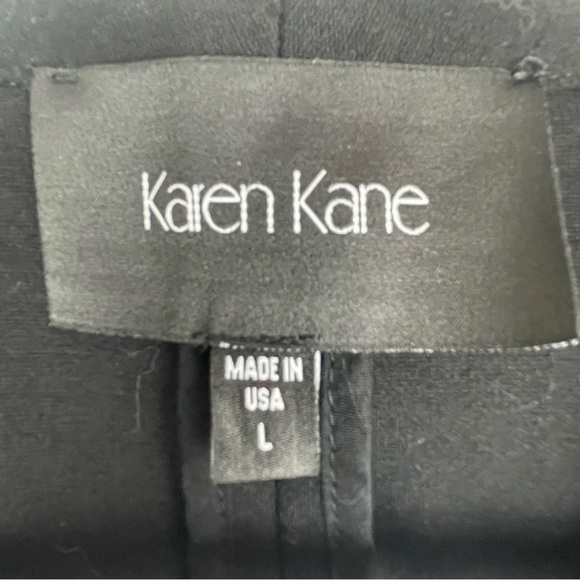 Karen Kane Black Ruched Sleeve Open Front Blazer – Size Large - Picture 2 of 4